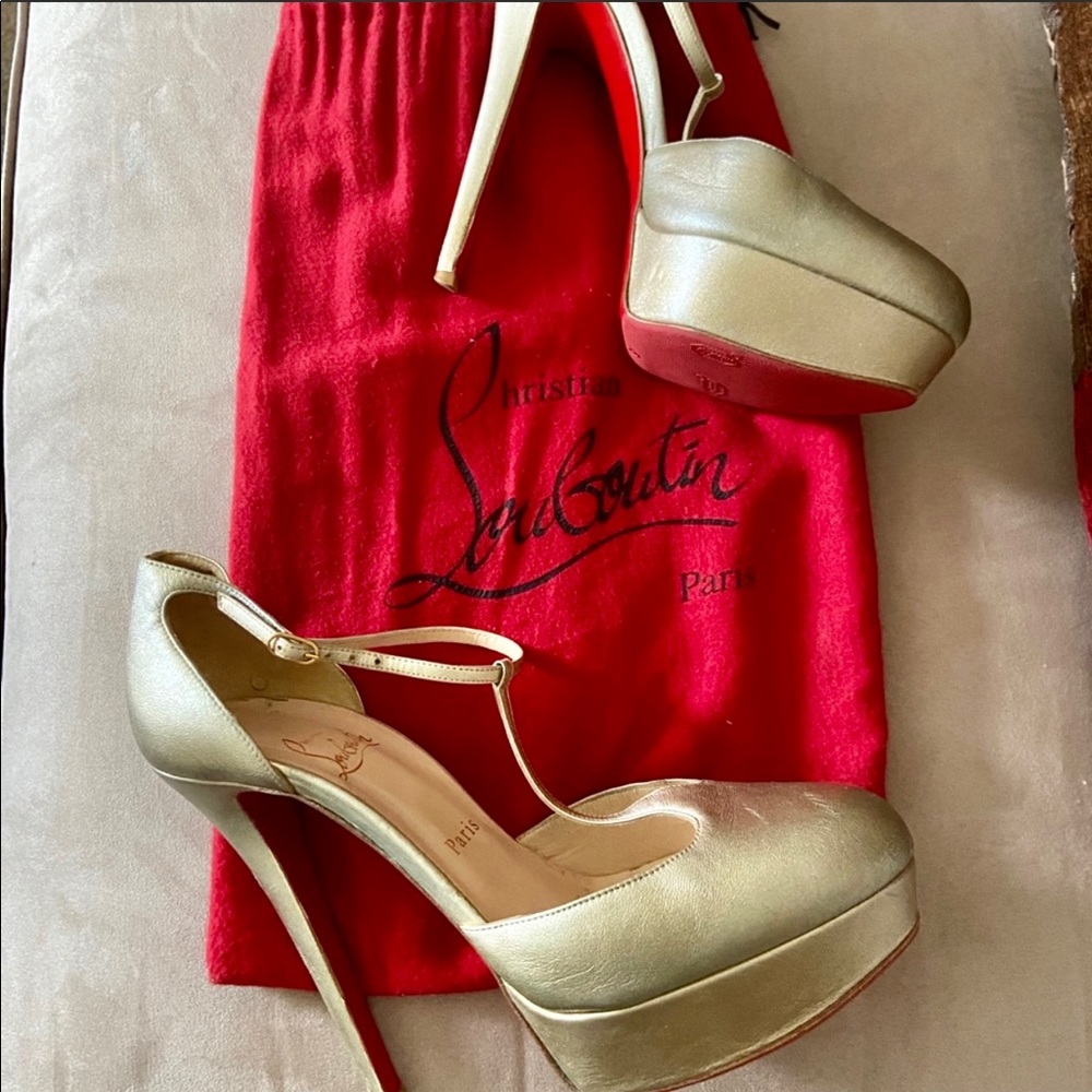 Gold Christian Louboutin Heels